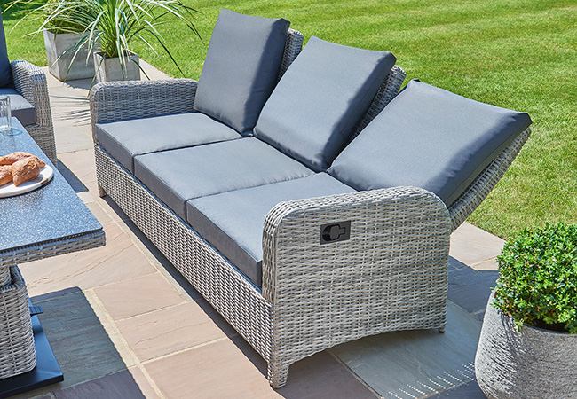 Image of LIFE Hawaii 3 Seat Reclining Sofa in Yacht Grey/Carbon