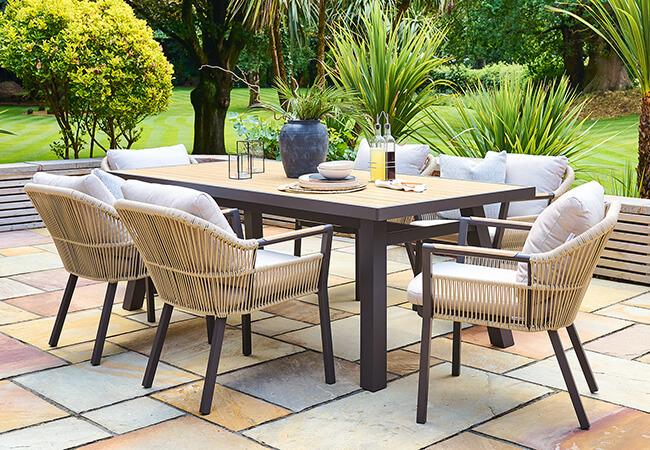 Image of Alexander Rose Bali 6 Seat Rectangular Dining Set