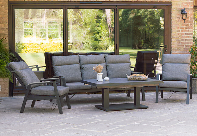 Image of Atlas Aluminium Recline and Extend Lounge Set