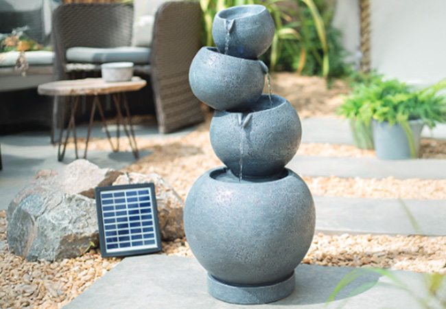 Image of Easy Fountain Balanced Pours Night and Day Solar Water Feature