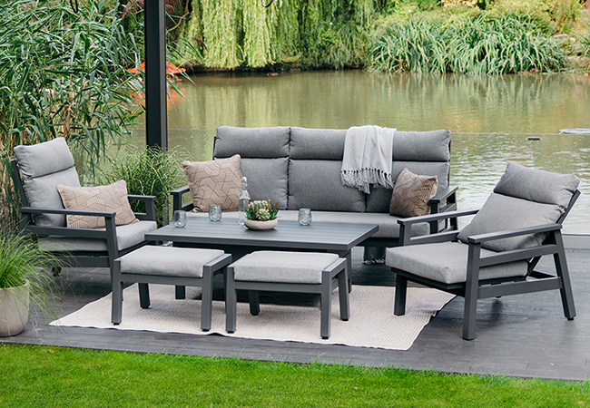 Image of LG Barcelona Lounge Dining Set with Adjustable Table