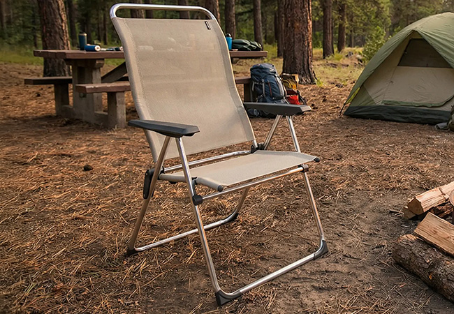 Image of Lafuma Alu Cham Batyline Folding Armchair - Seigle - LFM2772