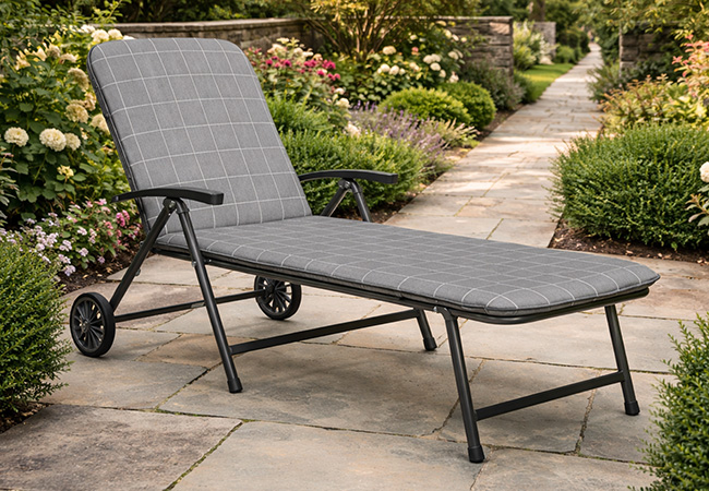 Image of Kettler Novero Sunlounger with Cushion in Slate