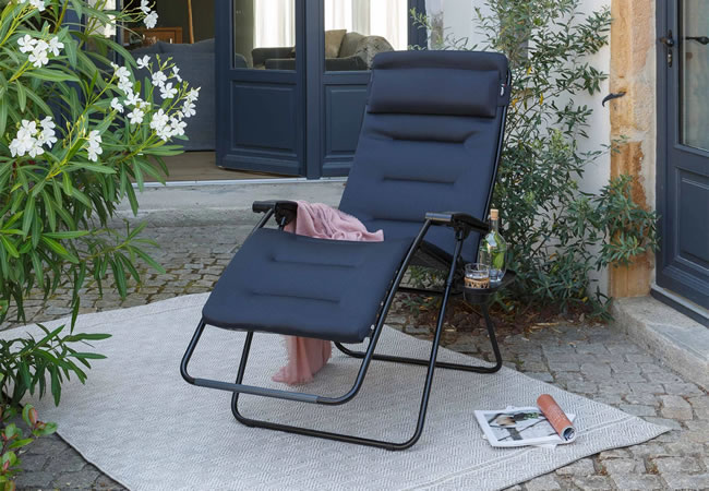 Image of Lafuma Futura AirComfort Padded Zero Gravity Recliner - Black Acier - LFM3124