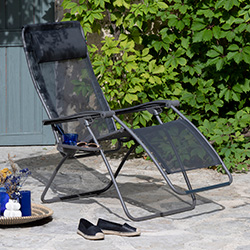 Image of Lafuma RSXA Clip Zero Gravity Reclining Chair - Black - LFM2035