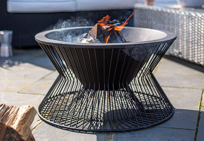 Image of La Hacienda Milan Contemporary Black Steel Firepit