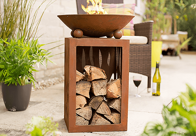 Image of La Hacienda Ochiba Firepit with Log Store