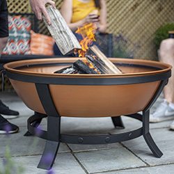 Image of La Hacienda Katori Large Deep Bowl Firepit in Terracotta
