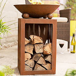Image of La Hacienda Ochiba Firepit with Log Store