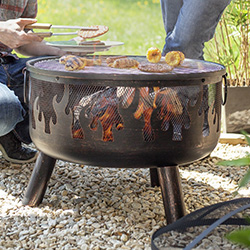 Small Image of La Hacienda Bronze Wildfire Firebowl with BBQ Grill