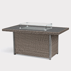 Small Image of Kettler Palma Fire Pit Table in Rattan