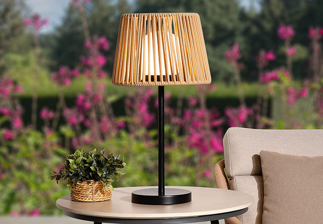 Image of EX-DISPLAY / COLLECTION ONLY - Lume Garda Latte Rope 56cm Table Lamp
