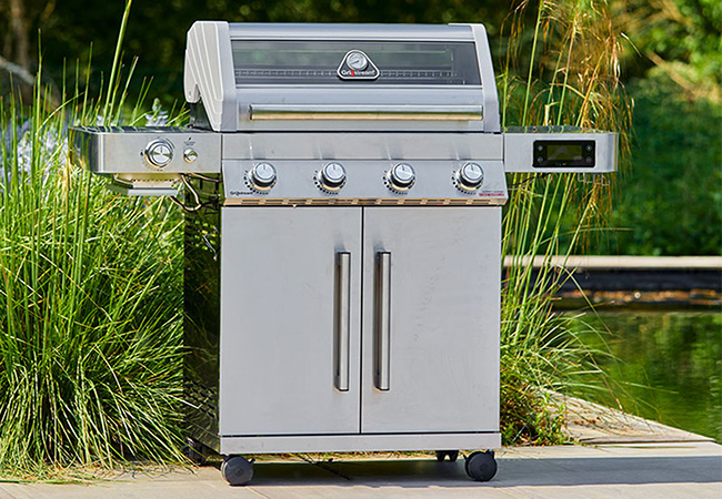 Image of Grillstream Gourmet 4 Burner Hybrid with Steak Shelf - Stainless Steel