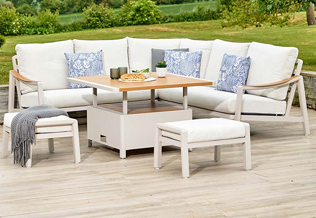 Image of LG Lisbon Square Modular Dining Set with Adjustable Table