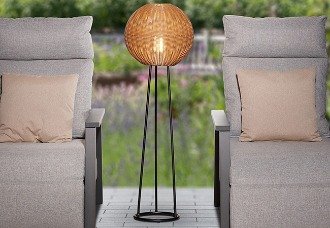 Image of Lume Orta Sesame Rattan 120cm Floor Lamp