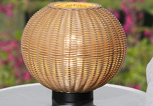 Image of Lume Orta Sesame Rattan 28cm Table Lamp