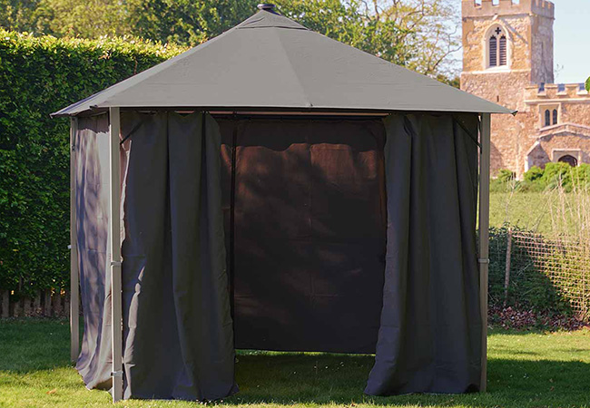 Image of LG Sanctuary Birch 3x3m Fabric Gazebo with Solar Lights