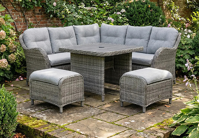 Image of LG St Tropez Stone Compact Corner Sofa Set