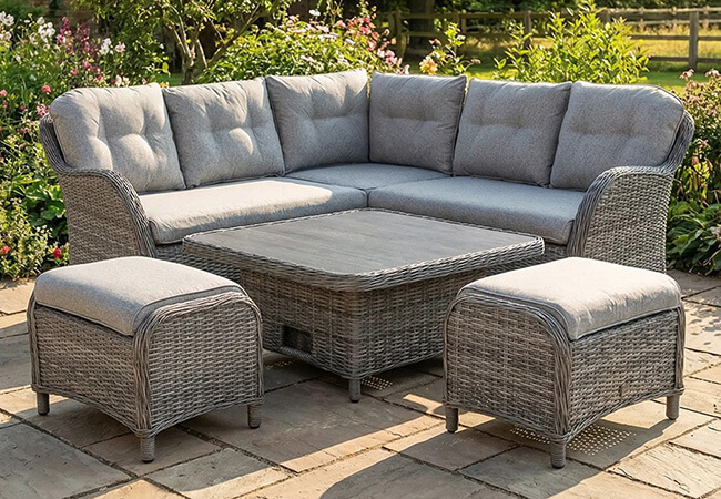 Image of LG St Tropez Stone Compact Corner Set with Adjustable Table