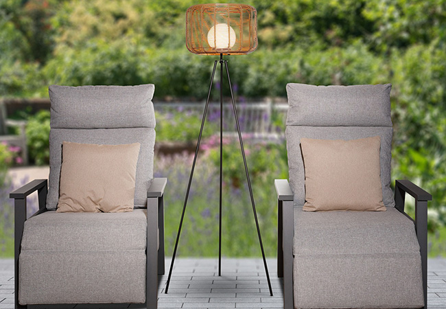 Image of Lume Toscana Sesame Rattan 150cm Floor Lamp