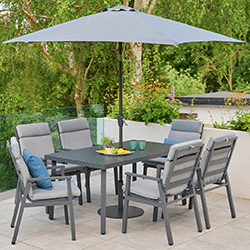 Image of LG Barcelona 6 Seat Dining Set with 3.0m Parasol