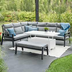 Small Image of LG Barcelona Corner Modular Dining Set - No Table