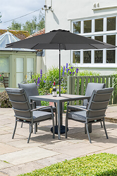 Image of LG Milano 4 Seater Square Set in Graphite / Anthracite