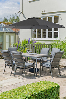 Image of LG Milano 6 Seater Rectangular Set in Graphite / Anthracite