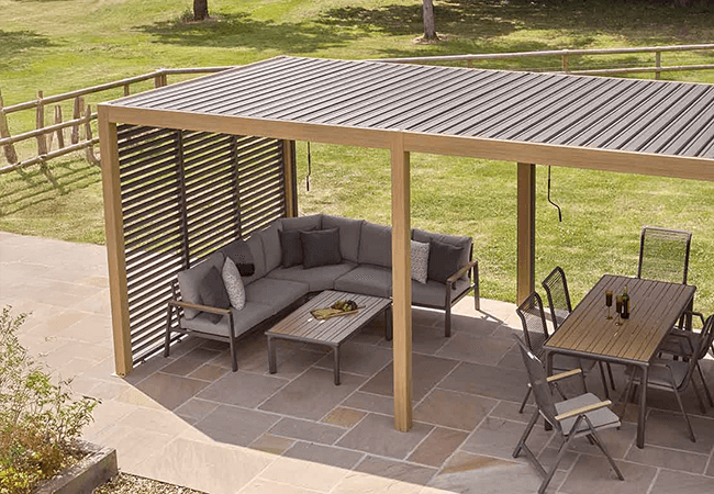 Image of LG Sanctuary 3 x 3m Gazebo Extension in Oak