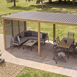 Image of LG Sanctuary 3 x 3m Gazebo Extension in Oak