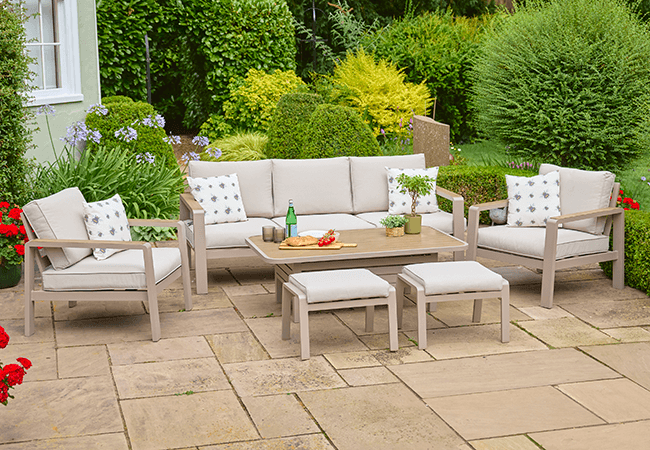 Image of LG Sorrento Lounge Dining Set with Adjustable Table