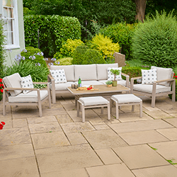 Small Image of LG Sorrento Lounge Dining Set with Adjustable Table