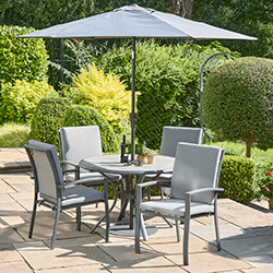 Image of LG Turin 4 Seater Dining Set in Graphite / Mixed Grey