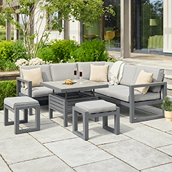 Image of LG Turin Compact Modular Corner Sofa Dining Set with Adjustable Table