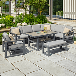 Small Image of LG Turin Rectangular Modular Corner Set with Lounge Chair