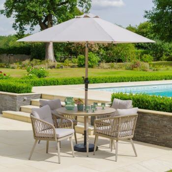 Image of EX DISPLAY / COLLECTION ONLY - LG Sarasota 4 Seat Round Dining Set No Parasol