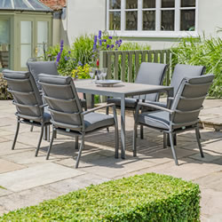 Image of EX-DISPLAY/COLLECTION ONLY - LG Milano 6 Seater Rectangular Set in Graphite / Anthracite - No Parasol