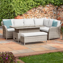 Small Image of LG Monte Carlo Sand Rectangular Corner Set with Adjustable Table