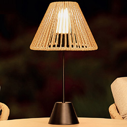 Small Image of Lume Elba Latte Rope 50cm Table Lamp