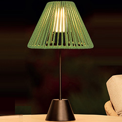 Small Image of Lume Elba Sage Rope 50cm Table Lamp