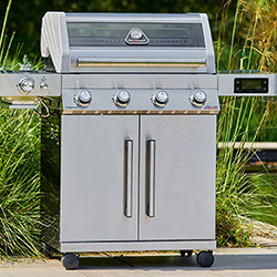 Image of Grillstream Gourmet 4 Burner Hybrid with Steak Shelf - Stainless Steel