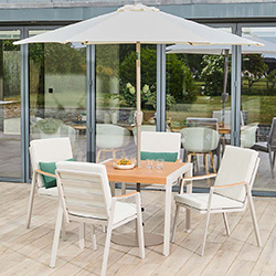 Small Image of LG Lisbon 4 Seat Dining Set with 2.5m Parasol