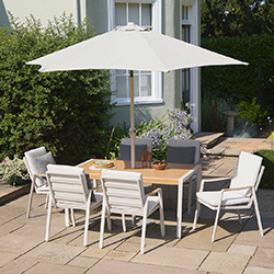 Small Image of LG Lisbon 6 Seat Dining Set with 3.0m Parasol