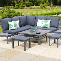 Small Image of Milano Deluxe Modular Lounge Dining Set with Adjustable Table