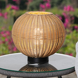 Small Image of Lume Orta Sesame Rattan 28cm Table Lamp