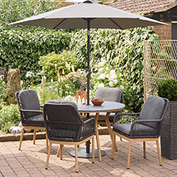Small Image of LG Peru 4 Seat Dining Set with 2.5m Parasol