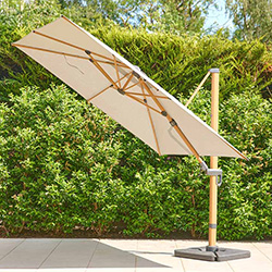 Image of LG Sanctuary 3.0m Deluxe Wood-Effect Cantilever Parasol in Oak