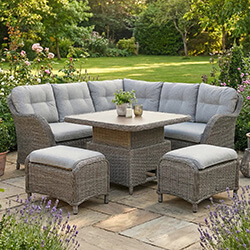 Image of LG St Tropez Sand Compact Corner Set with Adjustable Table