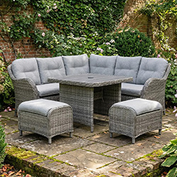 Small Image of LG St Tropez Stone Compact Corner Sofa Set