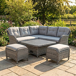Image of LG St Tropez Stone Compact Corner Set with Adjustable Table